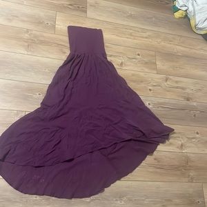 Purple maxi skirt/strapless dress super flowy